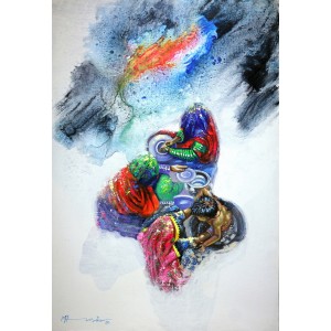 Hussain Chandio, 24 x 36 Inch, Acrylic on Canvas, Figurative Painting-AC-HC-096
